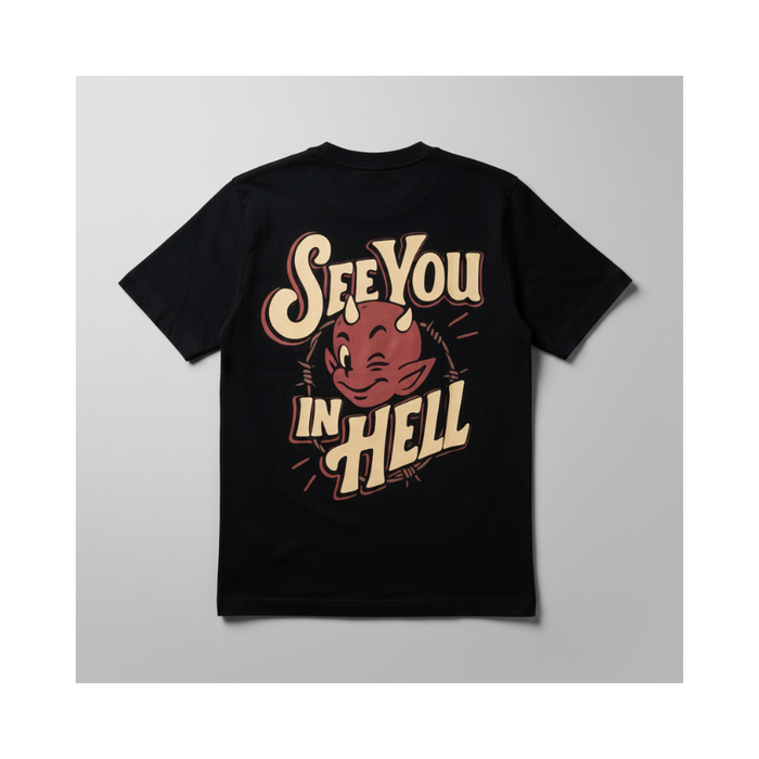Camiseta Oversized - See you in hell - Daga Tattoo Apparel