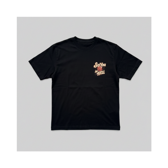 Camiseta Oversized - See you in hell - Daga Tattoo Apparel